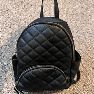 Quilted Black Backpack